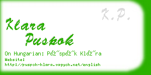 klara puspok business card